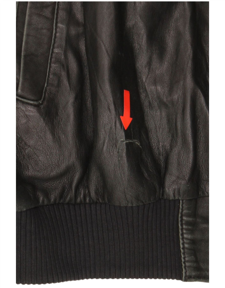 Jaqueta de couro masculina John and Son's UK 38 couro preto médio