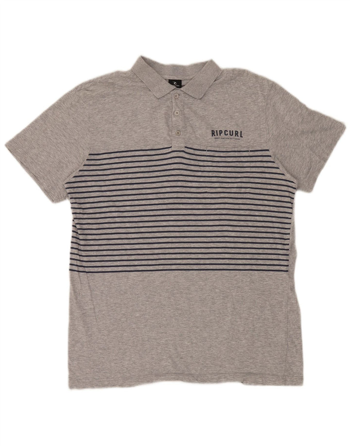 Camisa polo masculina Rip Curl Relaxed Fit grande listrada cinza
