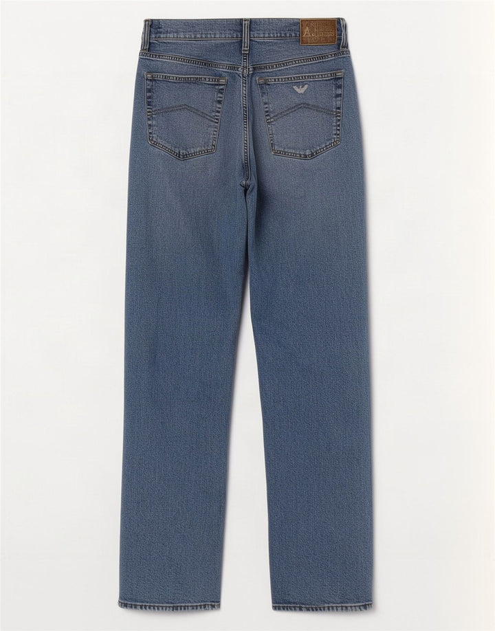 Calça jeans reta masculina Armani W32 L32 azul algodão