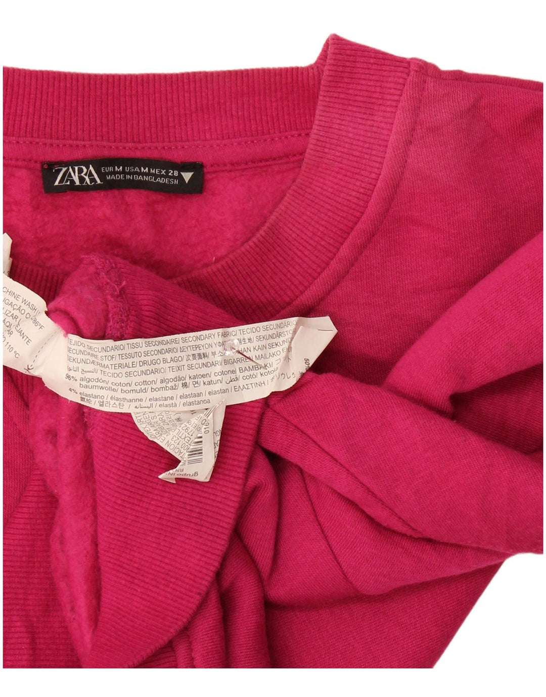 Moletom Zara feminino cropped UK 14 algodão rosa médio