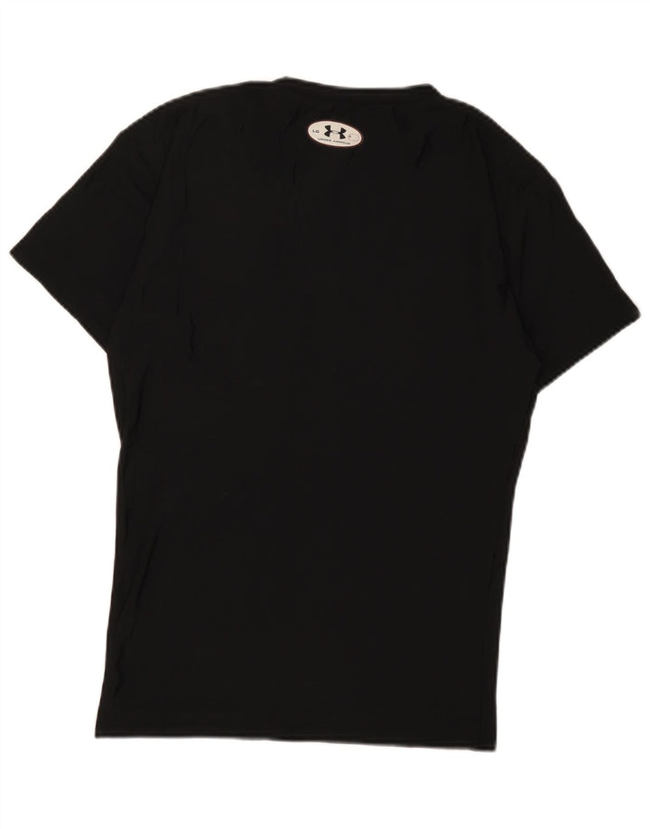 Under Armour Mens Camiseta Top Pequeno Algodão Preto