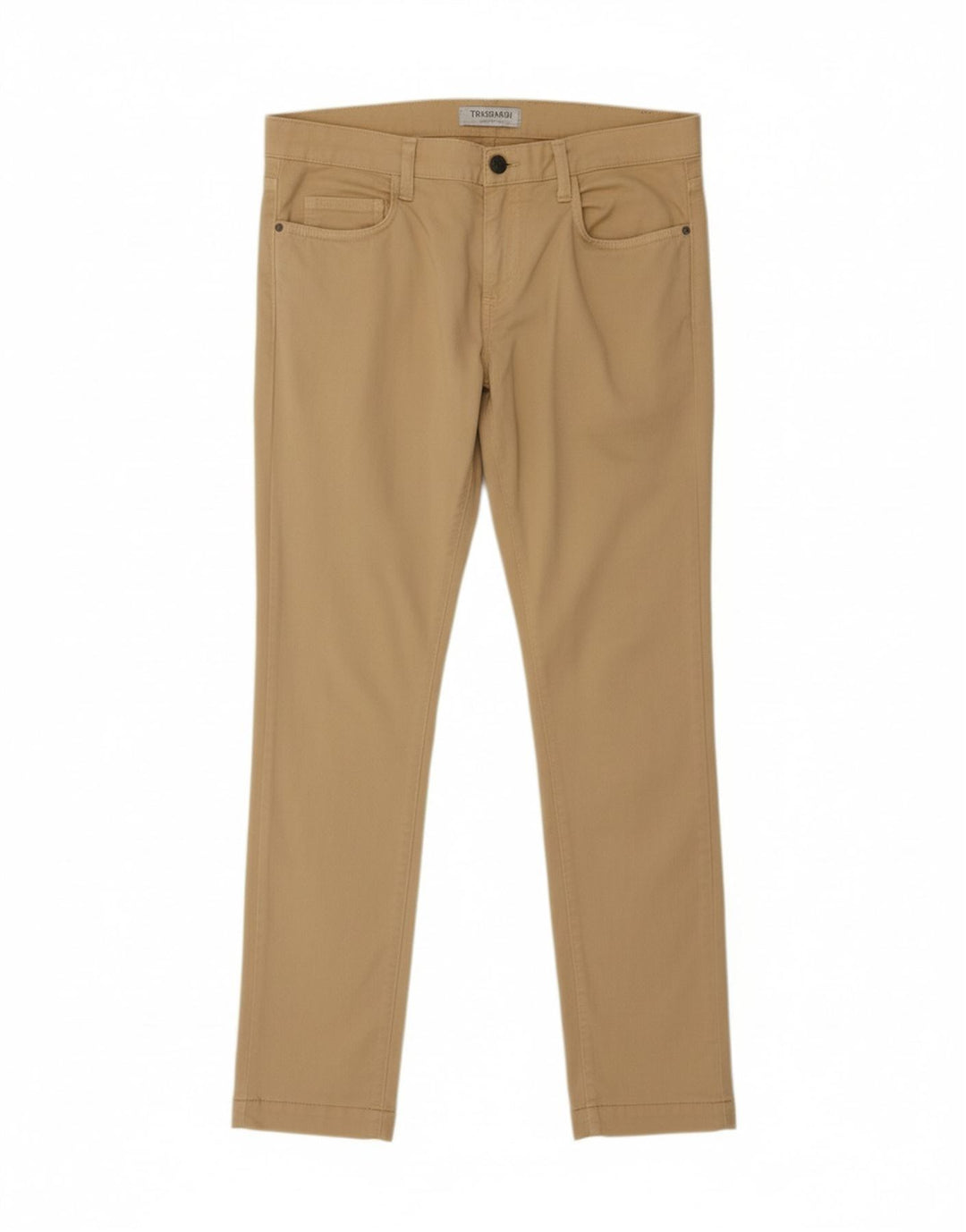 TRUSSARDI Womens Slim Casual Trousers W32 L29 Beige Cotton Vintage Trussardi and Second-Hand Trussardi from Messina Hembry 