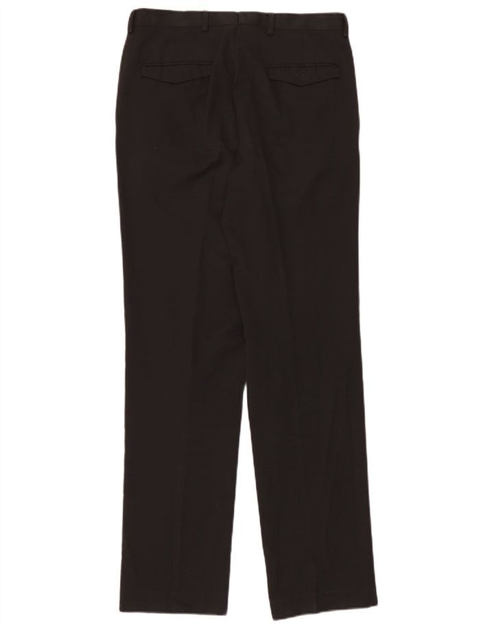 Calça masculina de terno reto Marks & Spencer sob medida W30 L33 preta