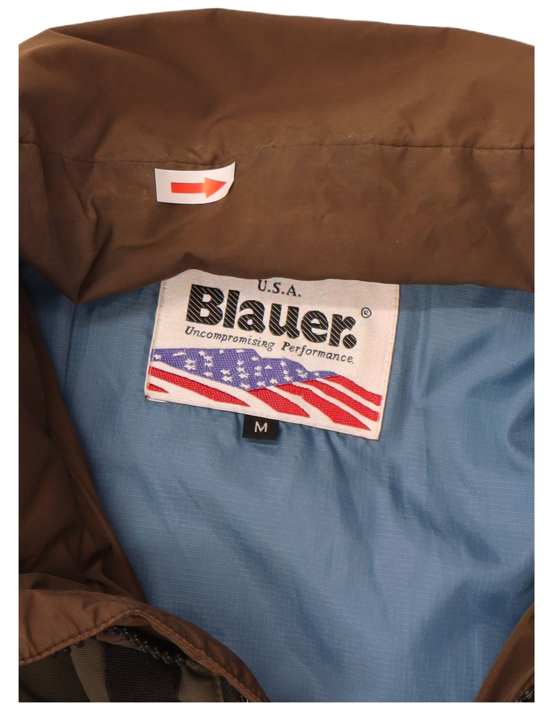 Jaqueta masculina acolchoada gráfica Blauer UK 38 marrom médio colorblock nylon