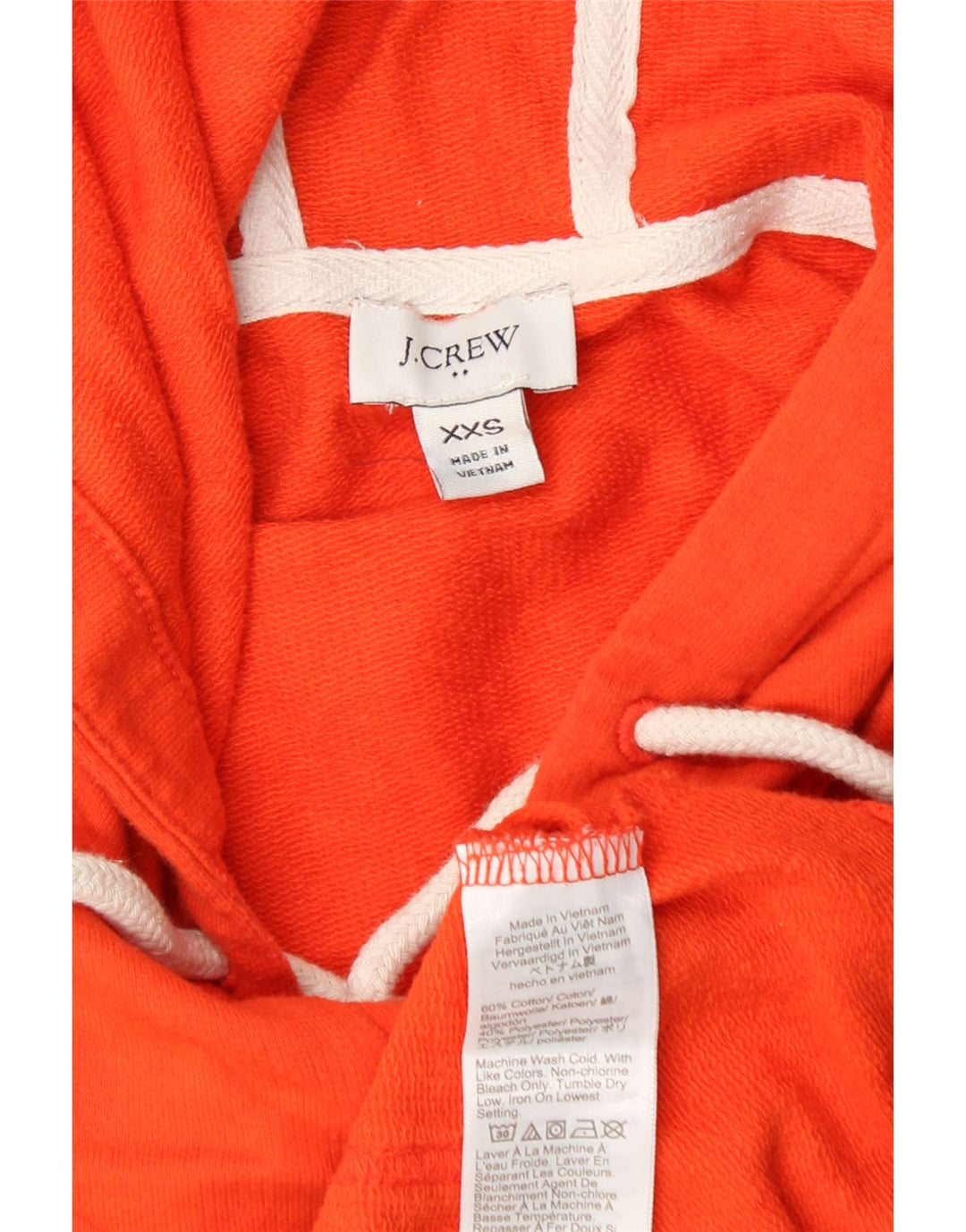J. CREW Suéter feminino com capuz UK 2 2XS algodão laranja