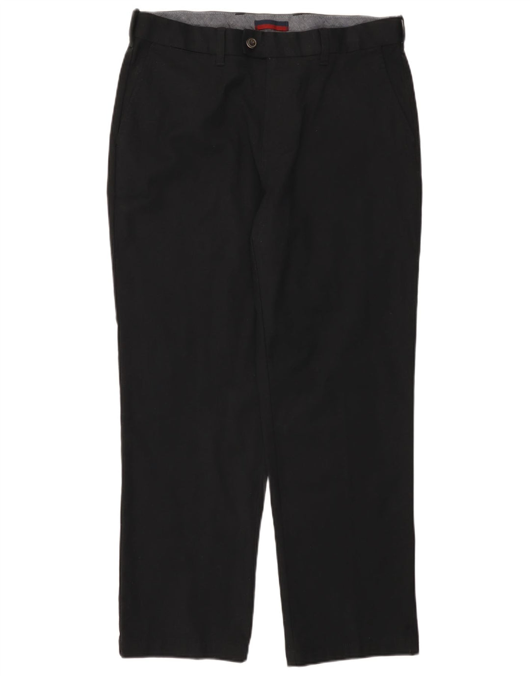 Calça masculina de terno reto Marks & Spencer W36 L29 algodão preto