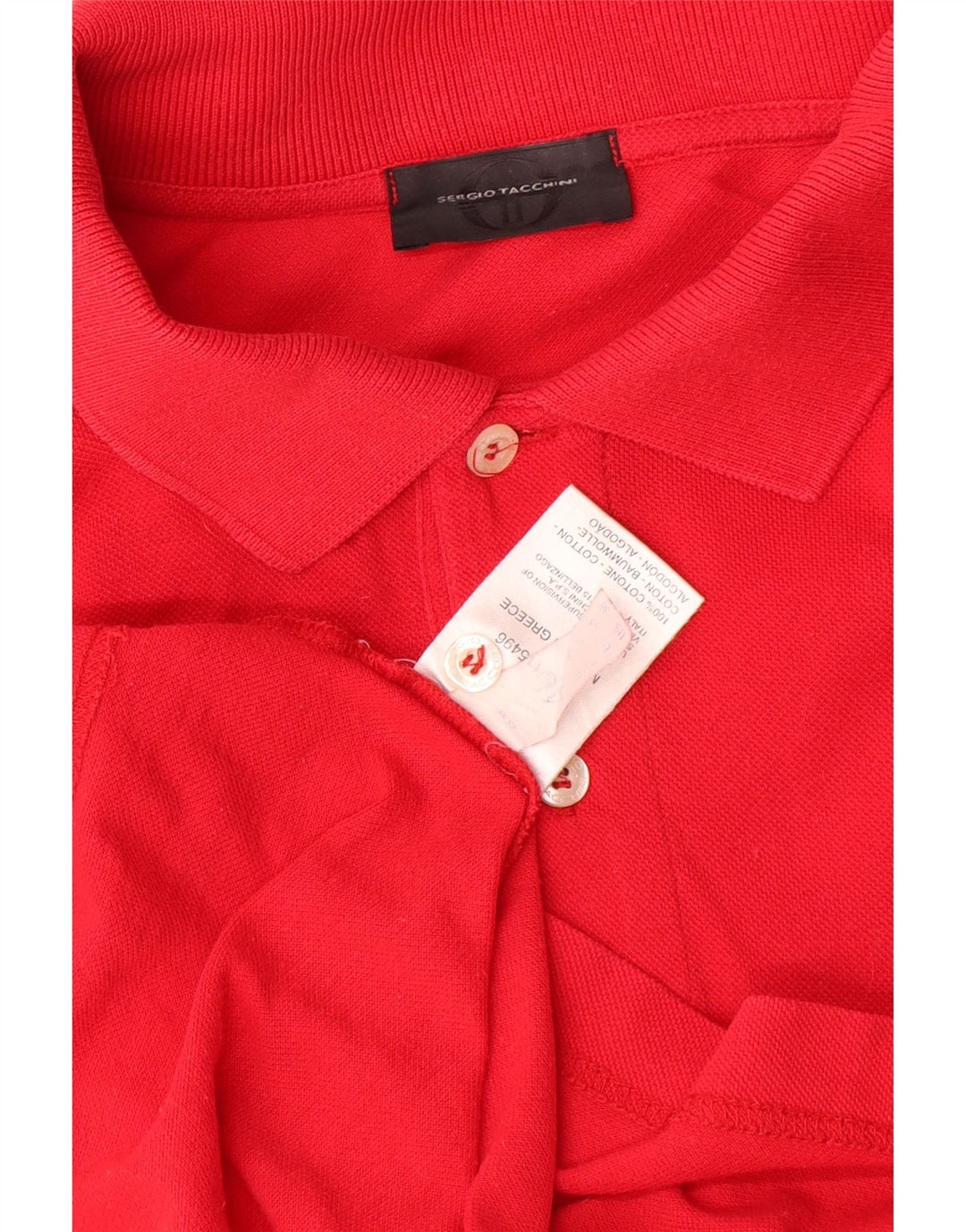 Camisa polo masculina Sergio Tacchini IT 46 pequeno algodão vermelho