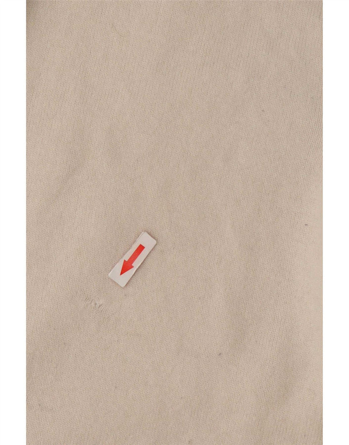 Suéter feminino Massimo Dutti com gola redonda Reino Unido 16 grande lã bege