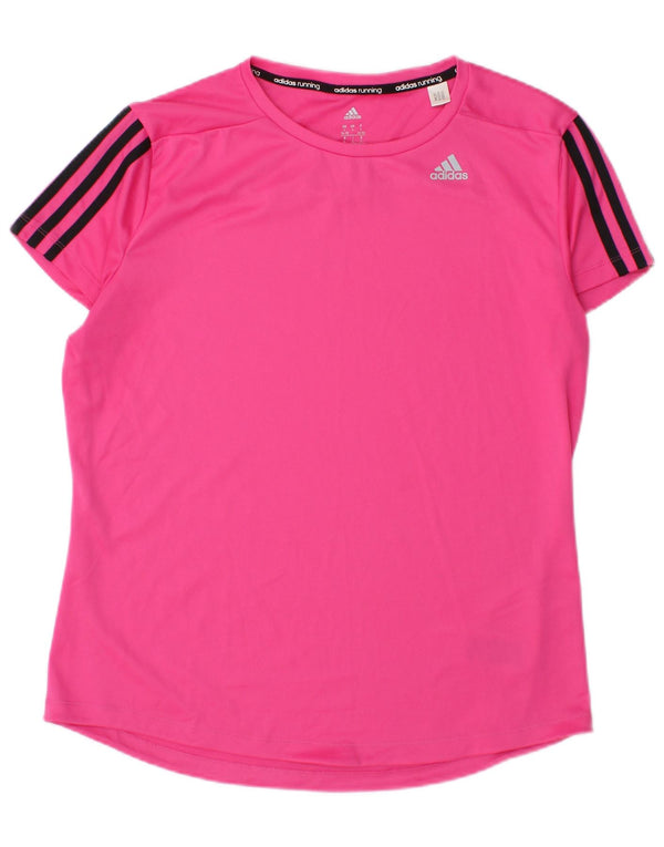 Adidas Womens Climalite T-Shirt Top UK 16/18 Grande Rosa Poliéster