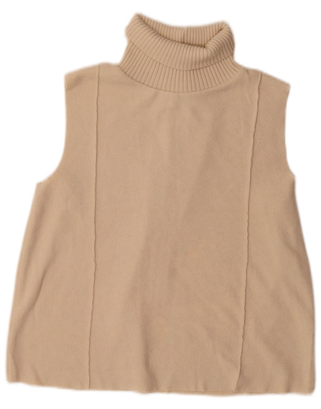 Zara Womens Vest Tank Top UK 10 Pequeno Poliéster Bege