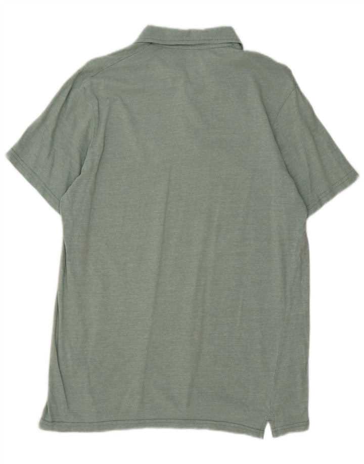 Camisa polo masculina Mountain Warehouse algodão risca de giz verde médio