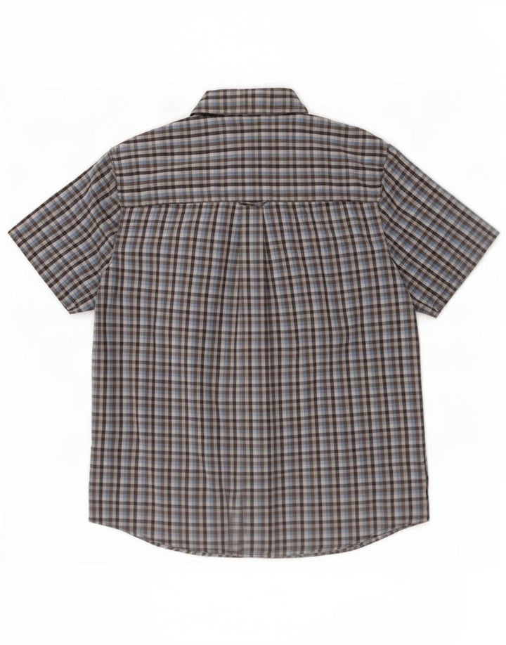 Camisa masculina de manga curta Chaps Easy Care grande algodão guingão multicolorido