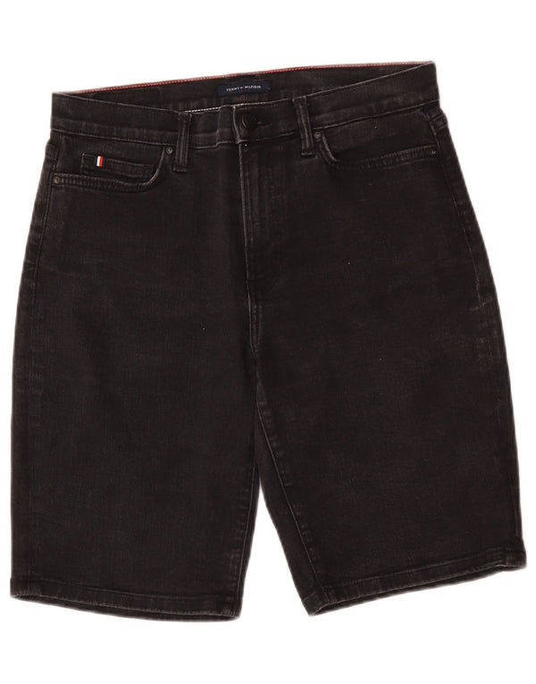 Bermuda feminina Tommy Hilfiger Slim Denim Shorts W29 médio preto algodão