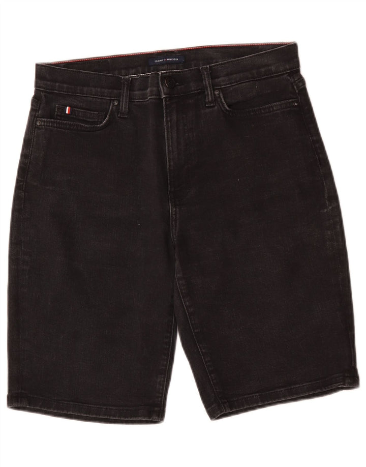 Bermuda feminina Tommy Hilfiger Slim Denim Shorts W29 médio preto algodão
