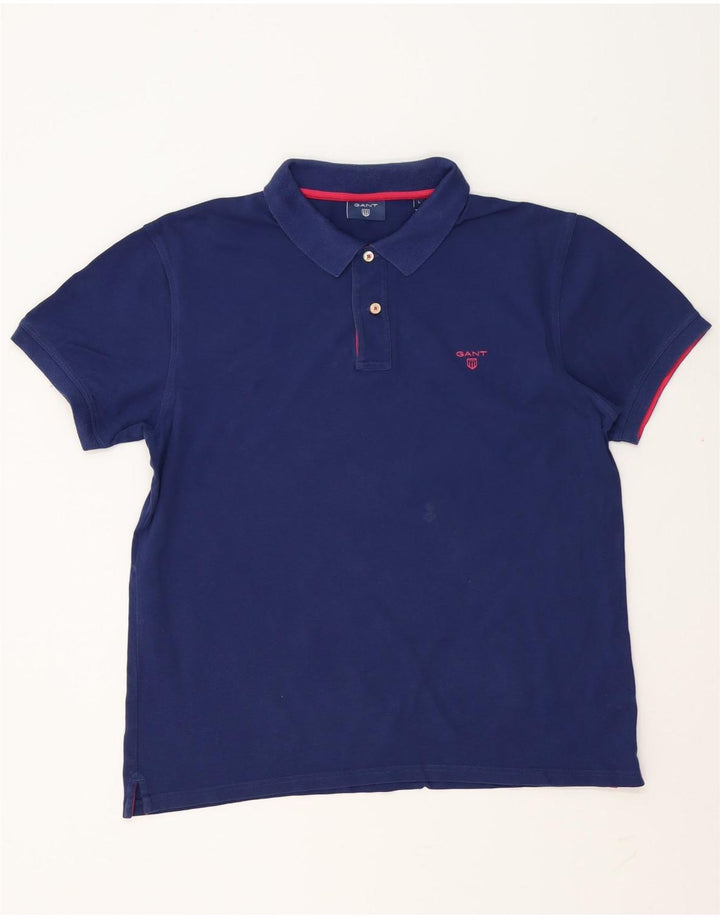 Camisa polo masculina Gant grande algodão azul marinho