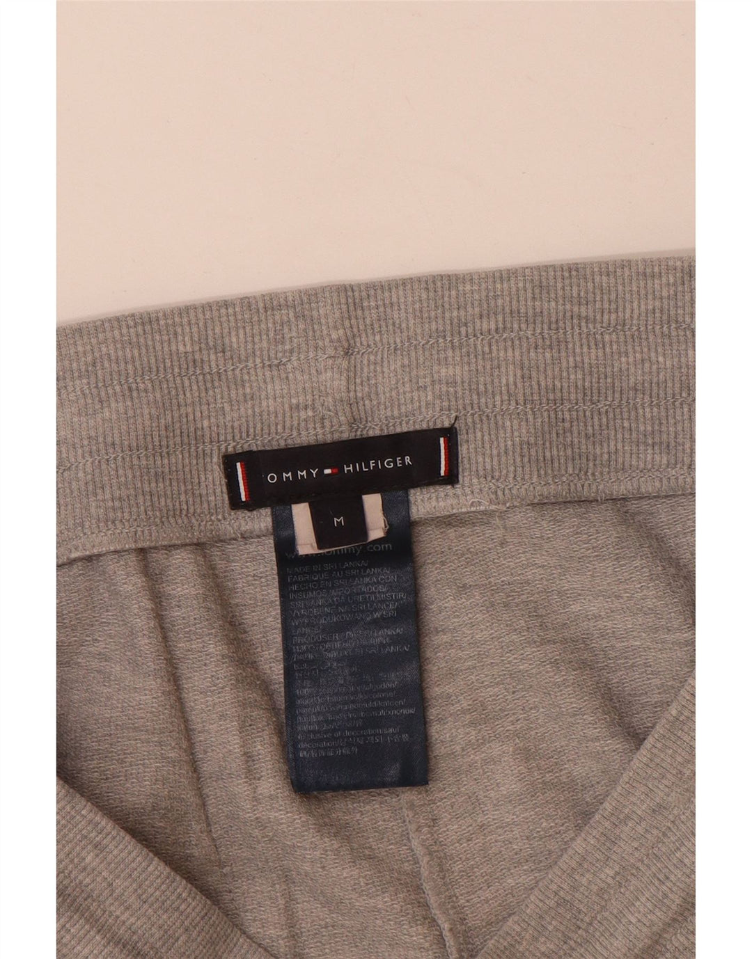 Shorts esportivos masculinos Tommy Hilfiger algodão manchado cinza médio