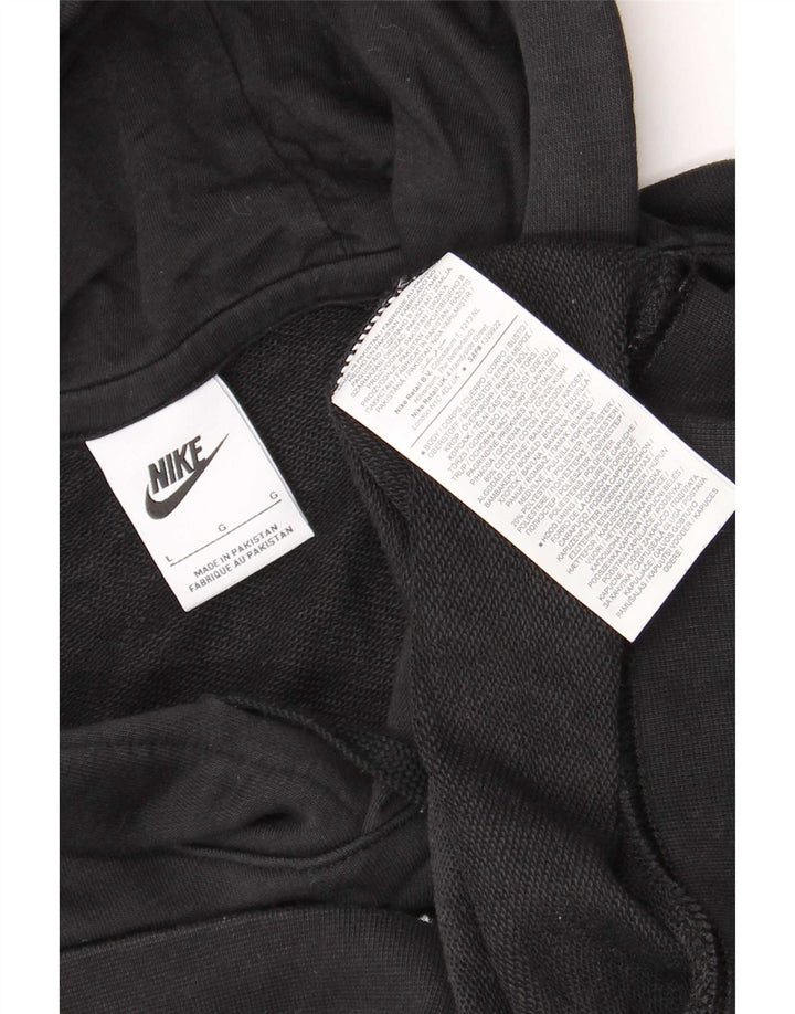 Nike Mens Hoodie Jumper Grande Algodão Preto