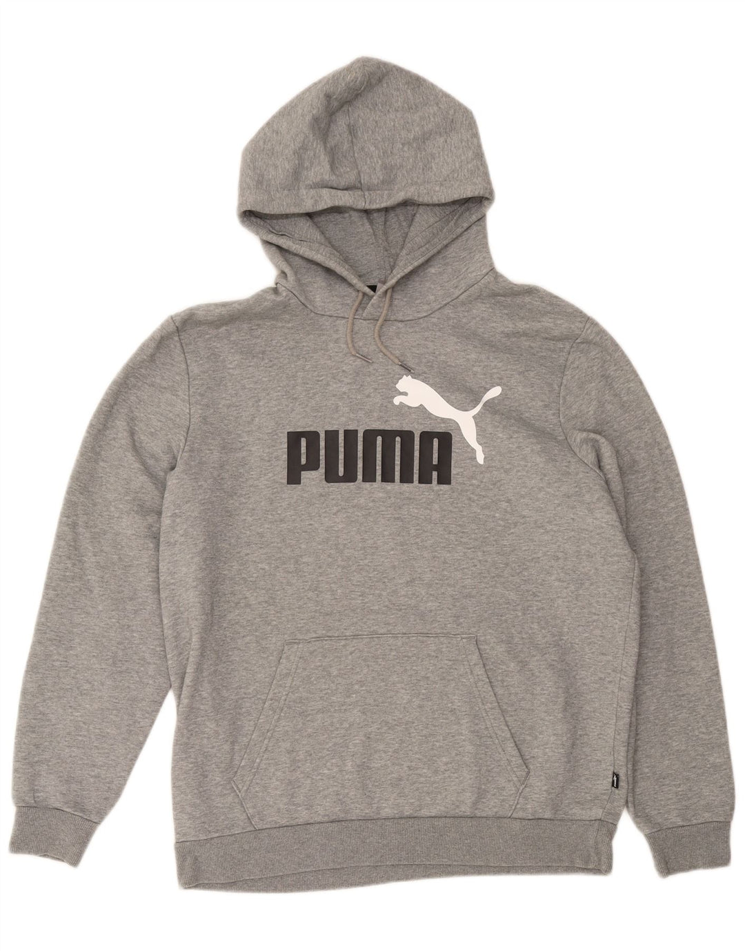 Suéter com capuz gráfico masculino Puma grande cinza manchado