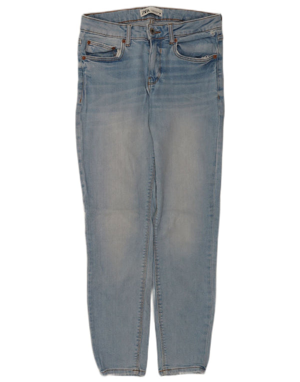 Zara Jeans Slim Feminino EU 38 Pequeno W28 L27 Azul Algodão