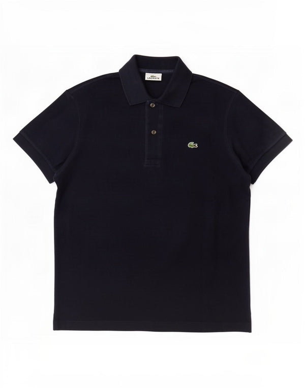 Camisa polo masculina Lacoste tamanho 3 pequeno algodão azul marinho