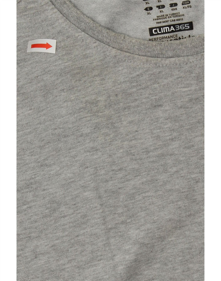 ADIDAS Mens Clima 365 T-Shirt Top XL Grey Cotton Vintage Adidas and Second-Hand Adidas from Messina Hembry 
