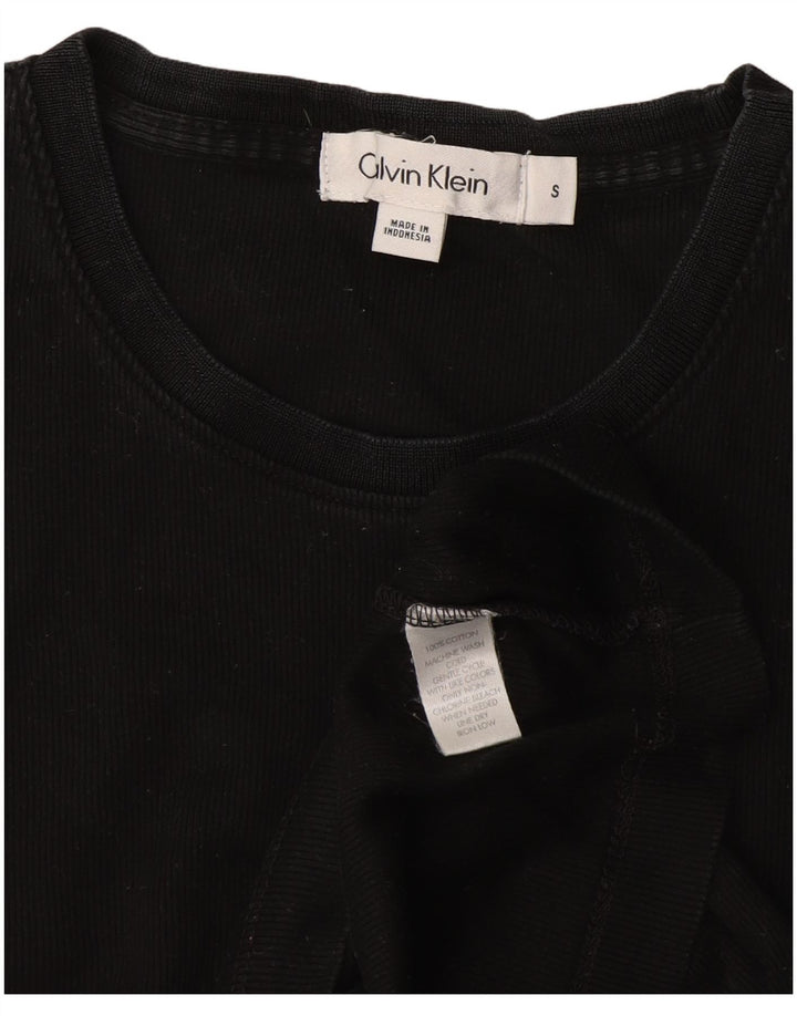 Calvin Klein Camiseta masculina top pequeno algodão preto