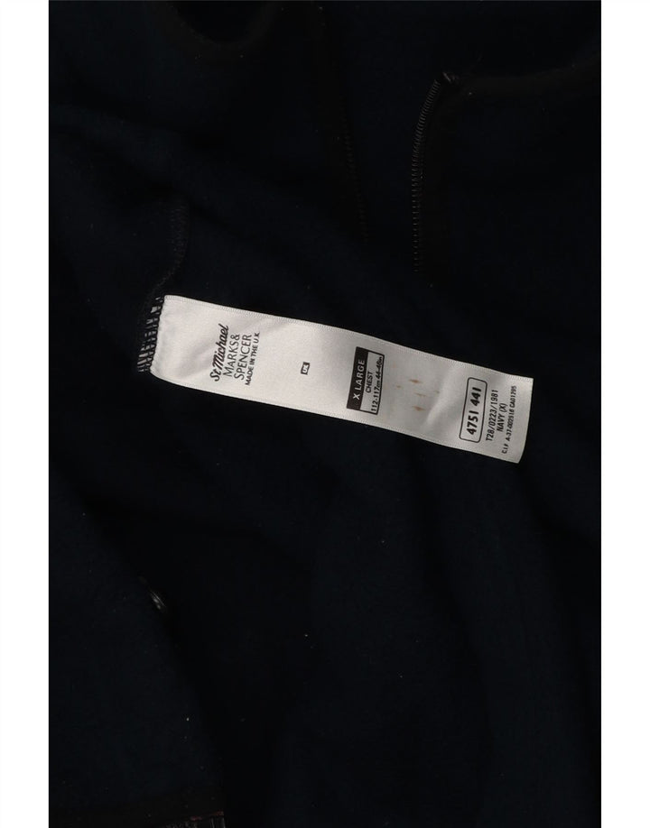 Jaqueta de lã masculina MARKS & SPENCER UK 42 XL azul marinho poliéster
