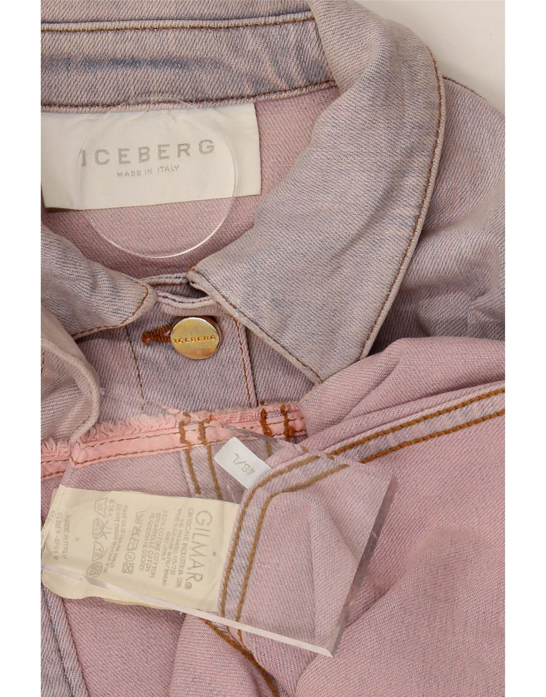 ICEBERG Womens Denim Jacket IT 46 Large Pink Cotton Vintage Iceberg and Second-Hand Iceberg from Messina Hembry 