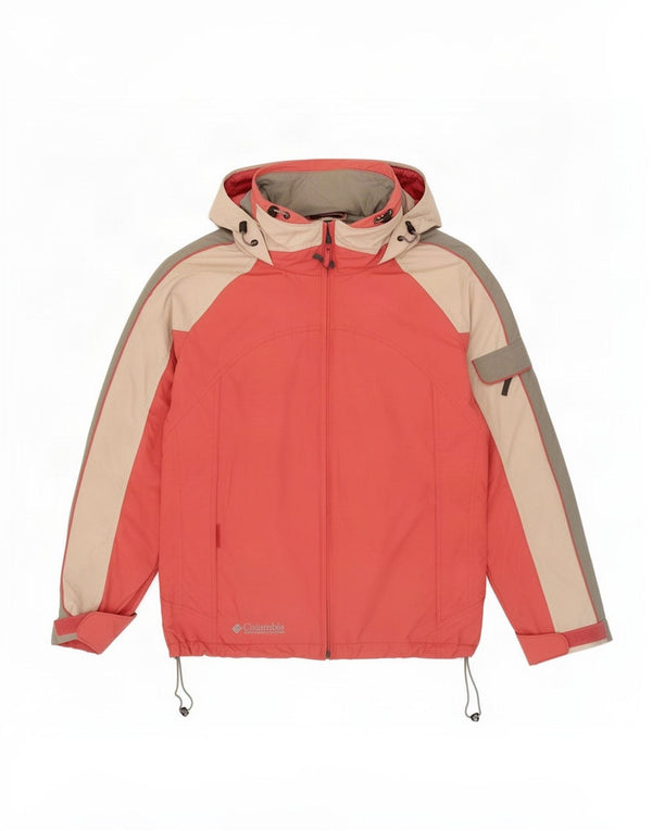 Jaqueta de esqui feminina com capuz Columbia UK 14 médio vermelho colorblock poliamida