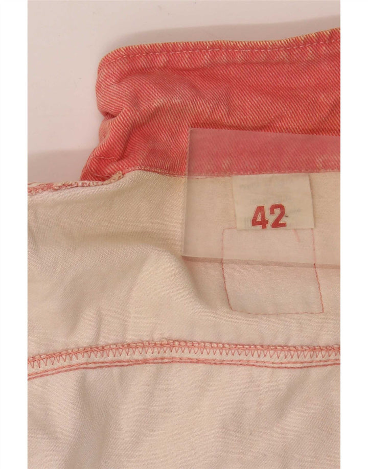 Jaqueta jeans feminina vintage Teddy Bear gráfica IT 42 algodão rosa médio