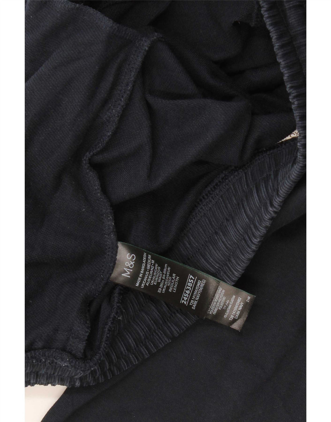 Calça de treino masculina Marks & Spencer médio azul marinho algodão