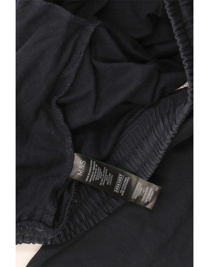 Calça de treino masculina Marks & Spencer médio azul marinho algodão