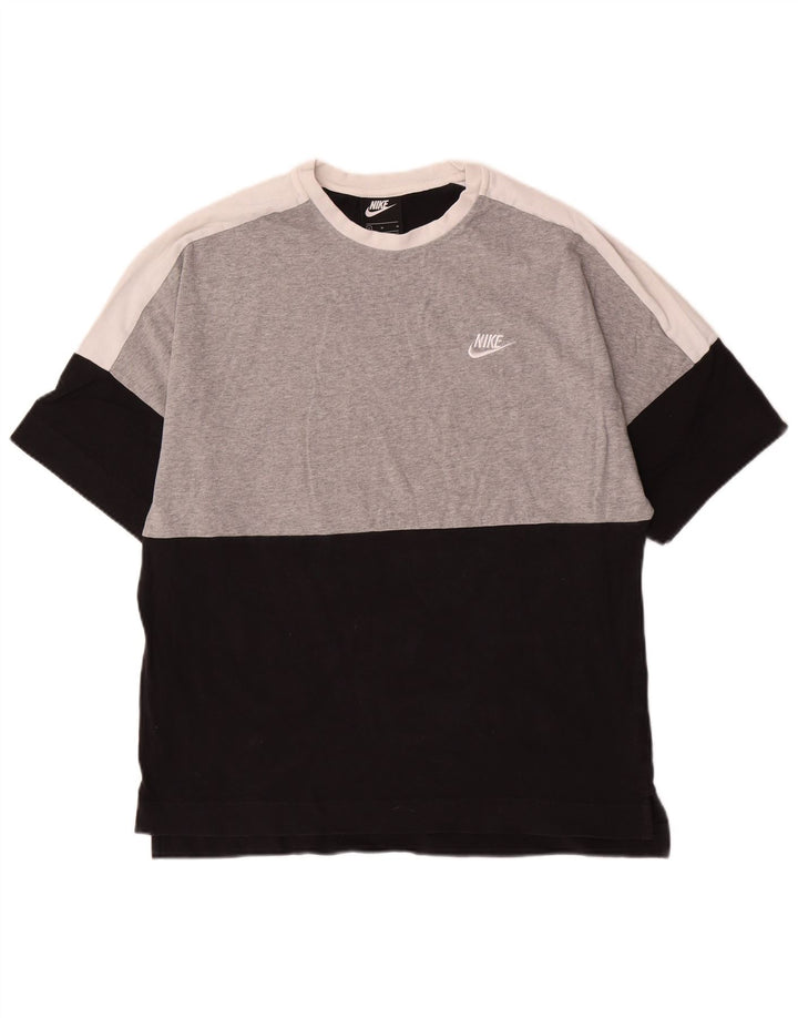 Camiseta masculina Nike Top médio preto colorblock algodão