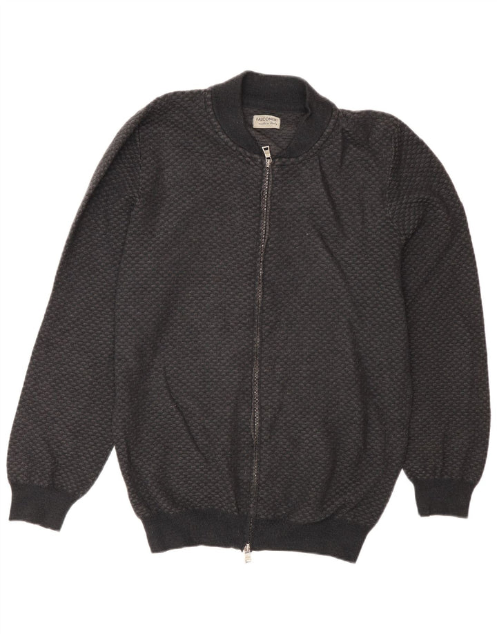 Suéter cardigã masculino Falconeri IT 54 XL lã cinza