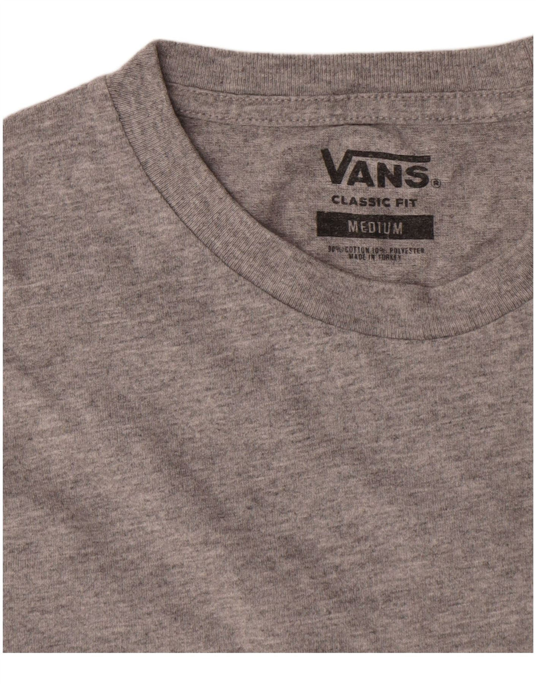 Vans Masculino Classic Fit Top Manga Longa Médio Cinza Flecked Algodão