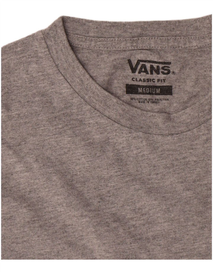 Vans Masculino Classic Fit Top Manga Longa Médio Cinza Flecked Algodão