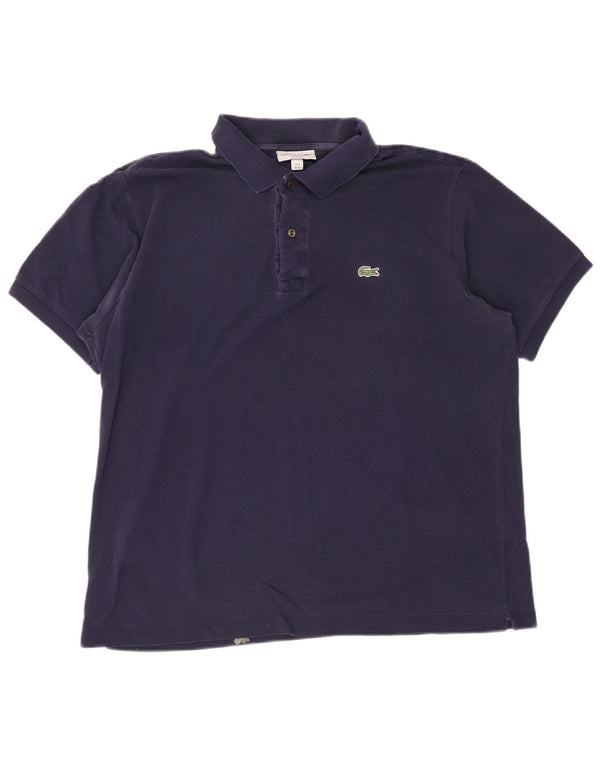 Camisa polo masculina Lacoste Classic Fit tamanho 6 XL azul marinho algodão