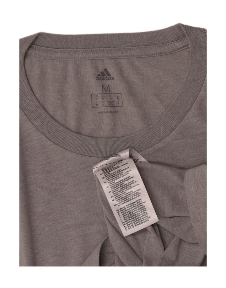 Adidas Mens Camiseta Top Cinza Médio Poliéster