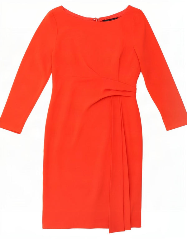 Vestido feminino Coast com bainha de manga comprida Reino Unido 12 Triacetato vermelho médio