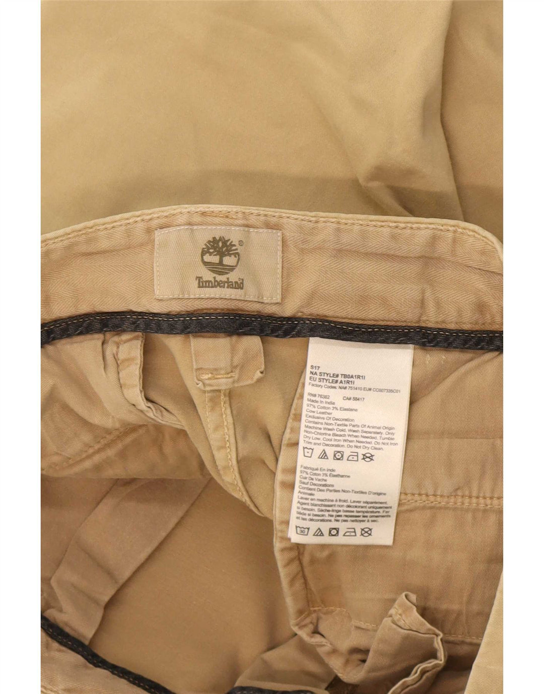 Timberland Mens Chino Shorts W31 Médio Algodão Bege