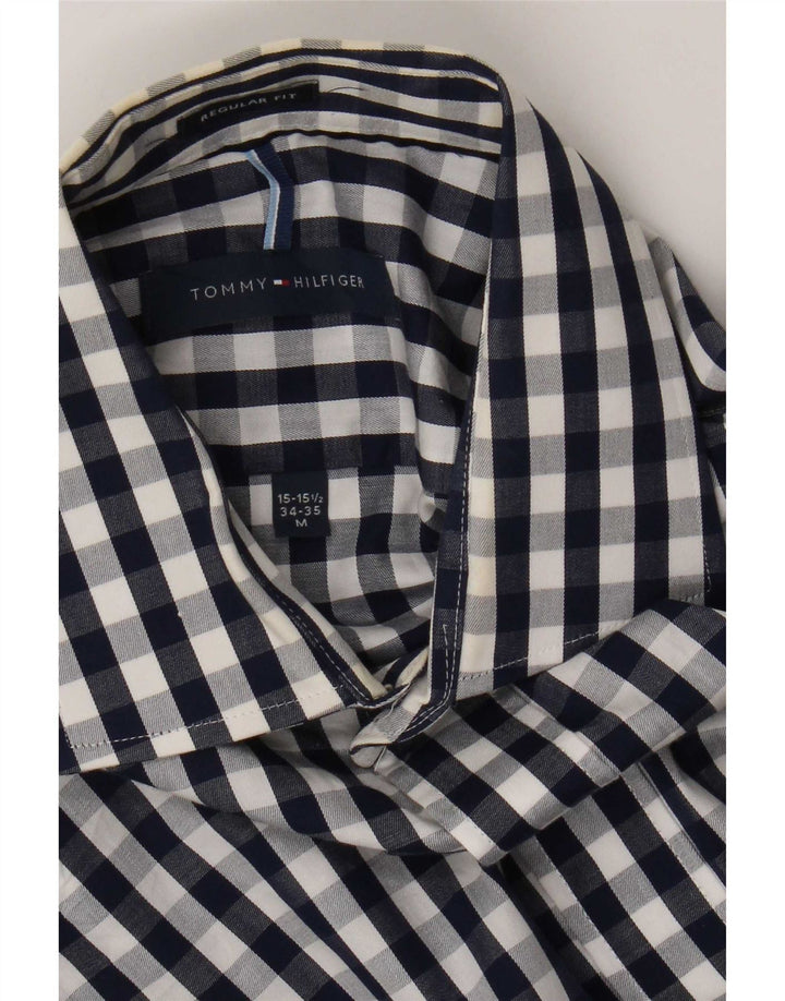 Camisa masculina Tommy Hilfiger Regular Fit tamanho 15 1/2 médio azul marinho guingão