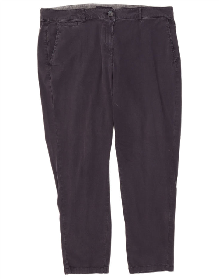 Calça chino reta feminina Marks & Spencer W38 L28 azul marinho