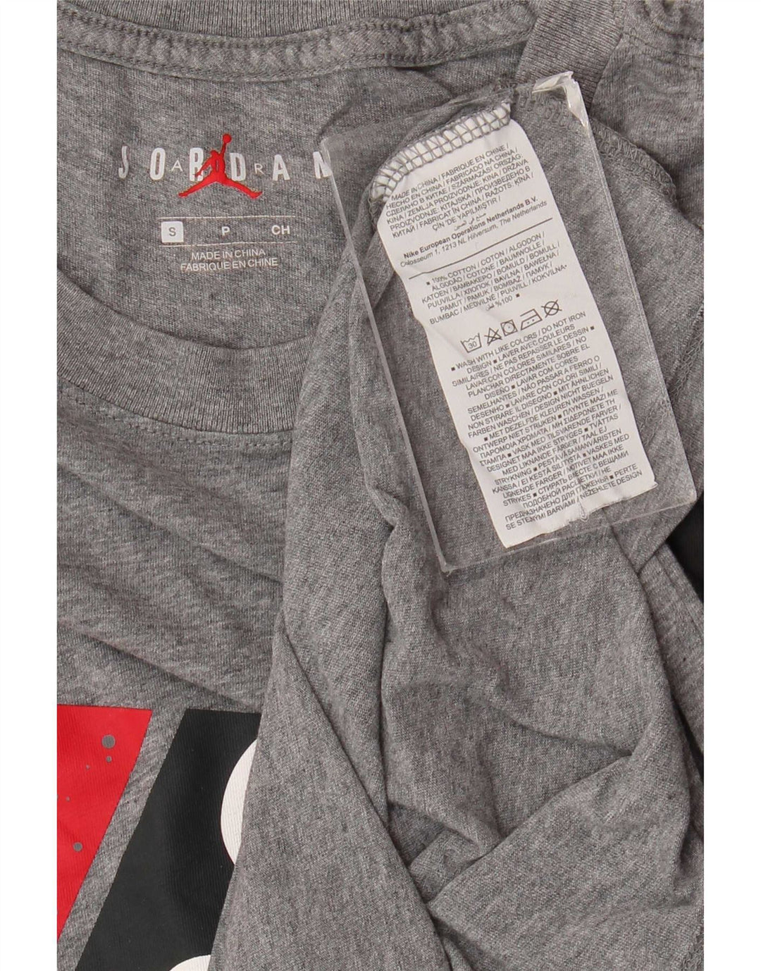 Camiseta Jordan masculina gráfica top pequeno algodão cinza