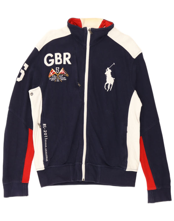 Polo Ralph Lauren Jaqueta masculina de agasalho médio azul marinho colorblock