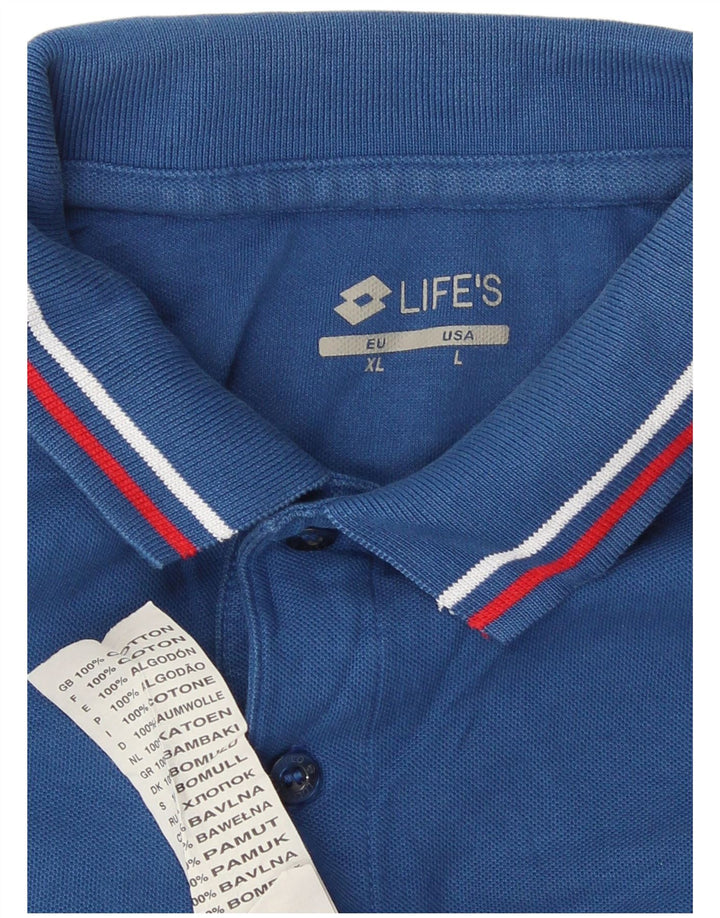 Camisa polo masculina Lotto grande algodão azul