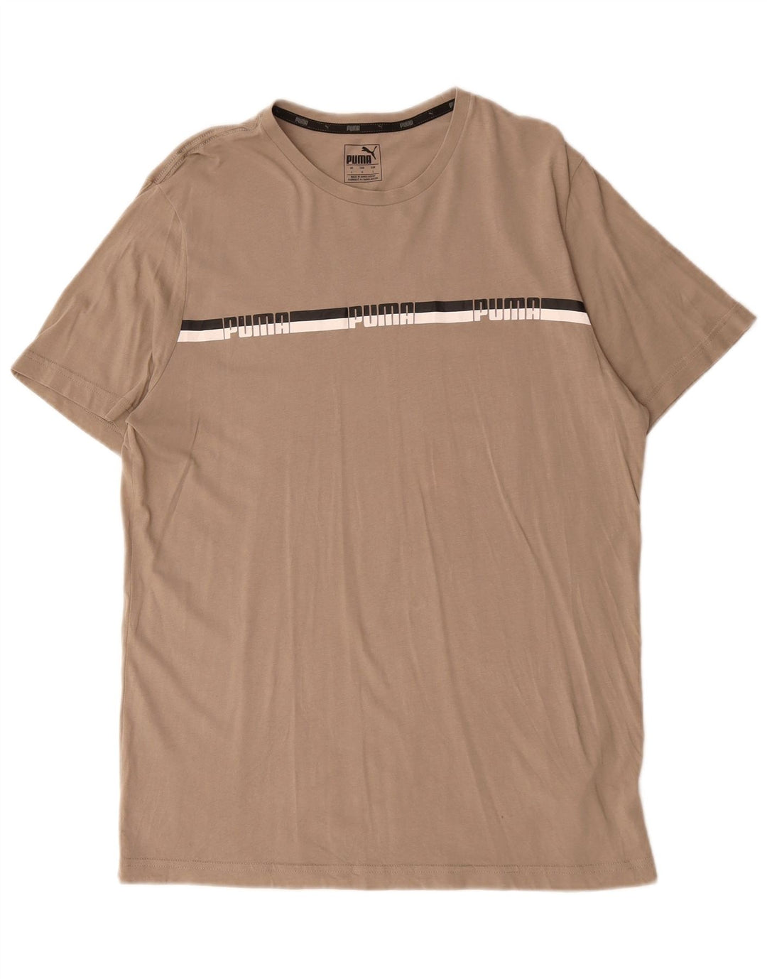 Camiseta masculina Puma Graphic Top grande algodão bege