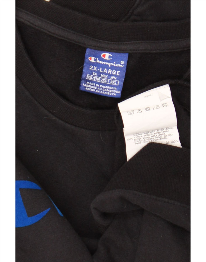 Champion moletom gráfico masculino jumper 2XL algodão preto