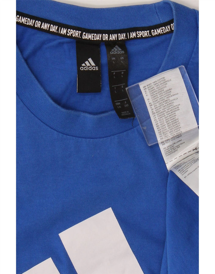 Adidas Camiseta Masculina Graphic Top Grande Algodão Azul