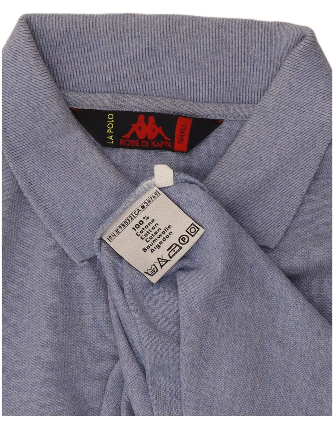 Camisa polo masculina Kappa pequena azul algodão
