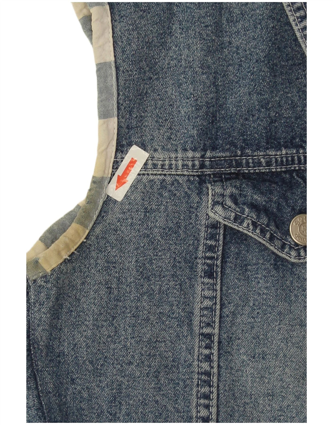 Colete jeans feminino Squaw UK 10 pequeno azul